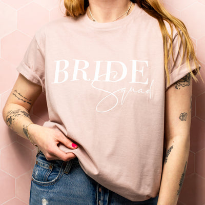 Bride Squad T-Shirt | Dusky Pink - Team Hen