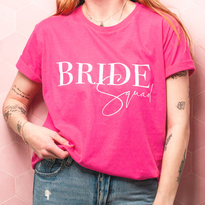 Bride Squad T-Shirt | Hot Pink - Team Hen