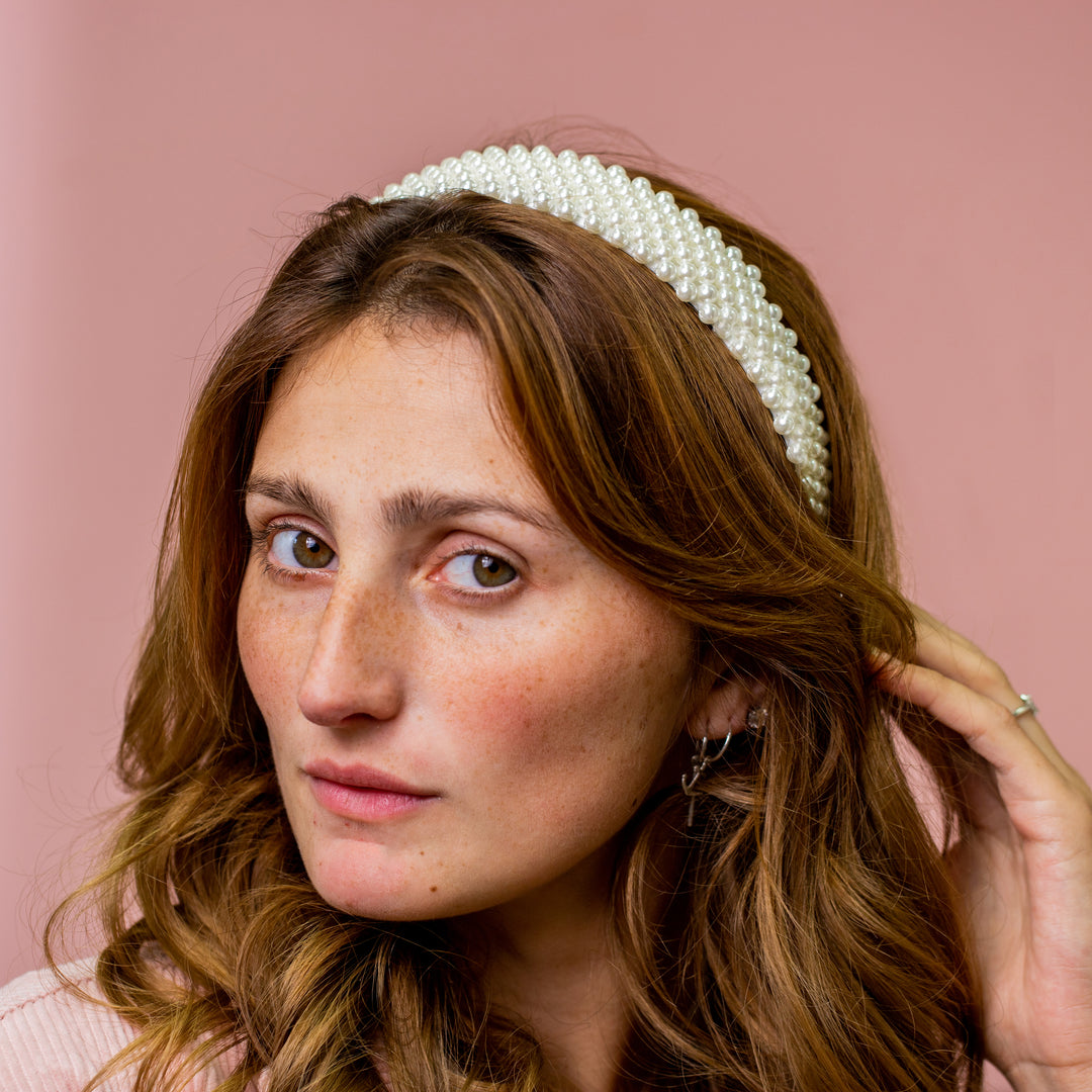 Luxury Pearl Statement Headband - Team Hen