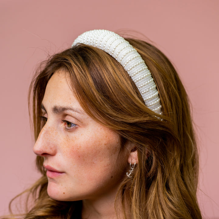 Luxury Pearl Padded Headband - Team Hen