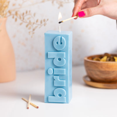 Bride 3D Pillar Candle - Something Blue - Team Hen