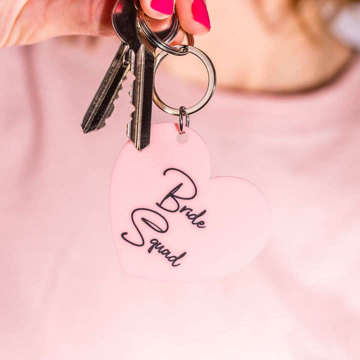 Bride Squad Heart Keyring