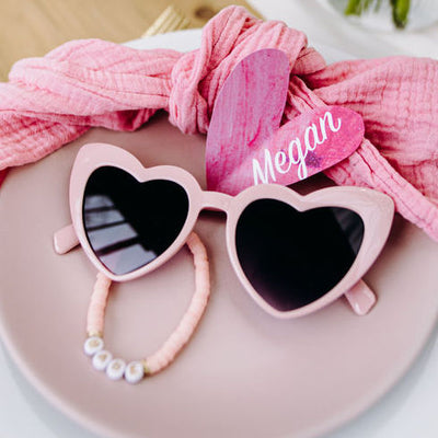 Pink Heart Shaped Sunglasses - Team Hen