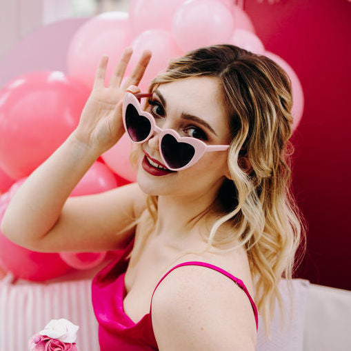 Pink and white sunglasses best sale