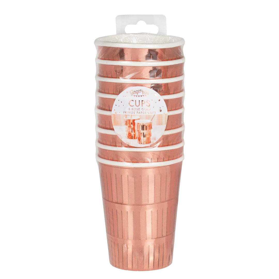 Rose Gold Fringed Hen Party Paper Cup - Team Hen