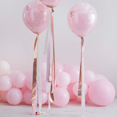 Rose Gold and Pink Streamer Balloon Tails - Team Hen