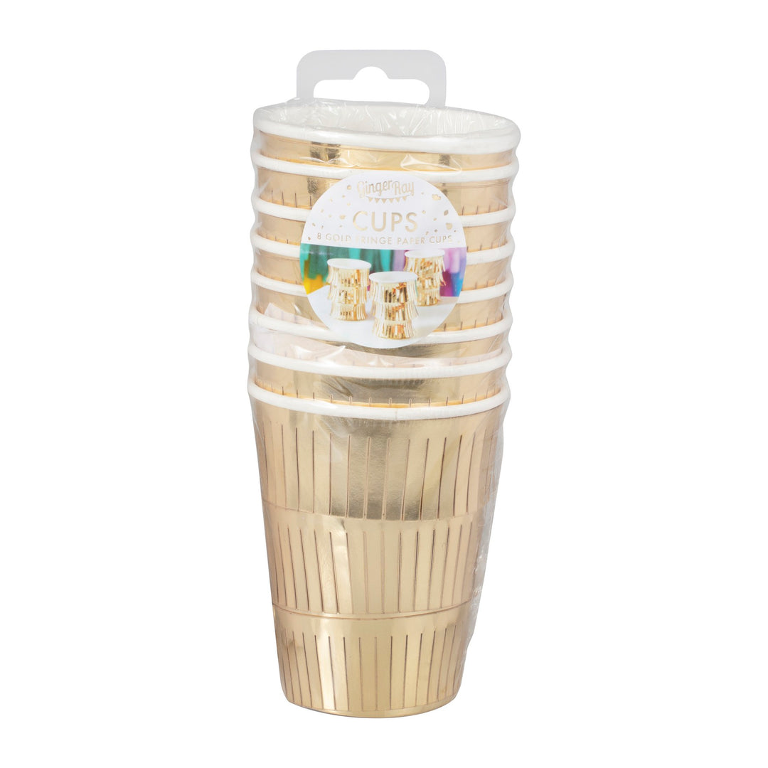 Gold Fringed Hen Party Paper Cup - Team Hen