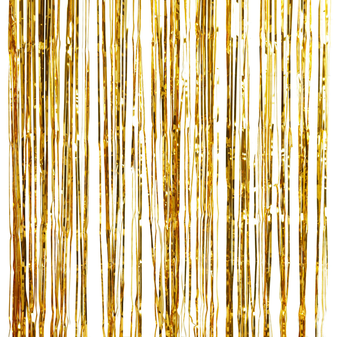 Gold Foil Fringe Curtain Backdrop - Team Hen