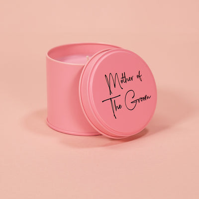 Mother of the Groom Pink Tin Candle - Team Hen