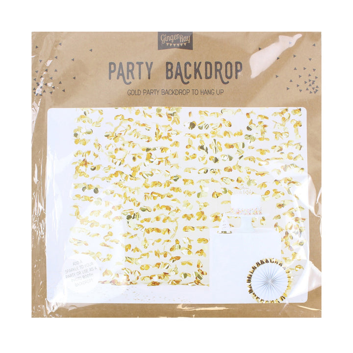 Gold Flower Foil Curtain Backdrop - Team Hen