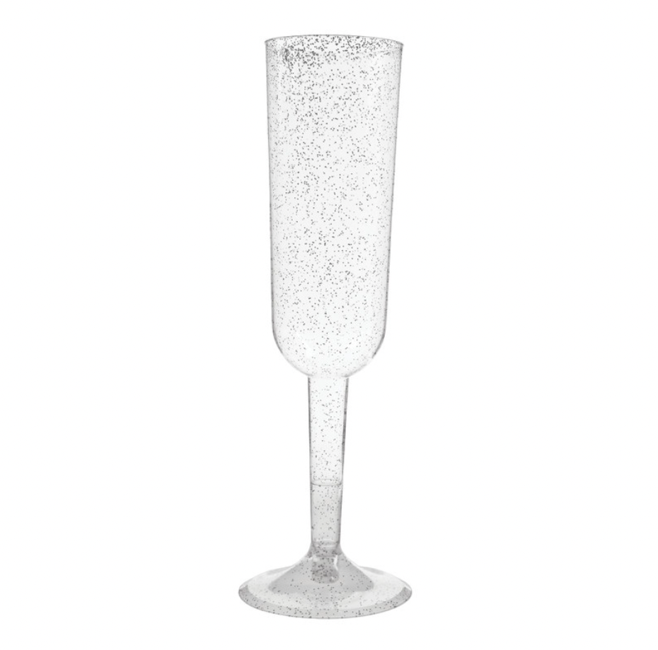 Gold Glitter Plastic Champagne Flute - Team Hen