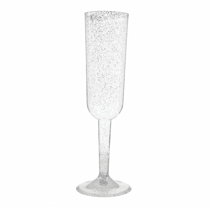 Gold Glitter Plastic Champagne Flute - Team Hen