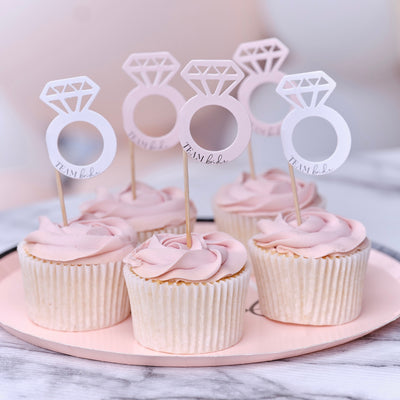 Team Bride Ring Hen Party Cupcake Toppers - Team Hen