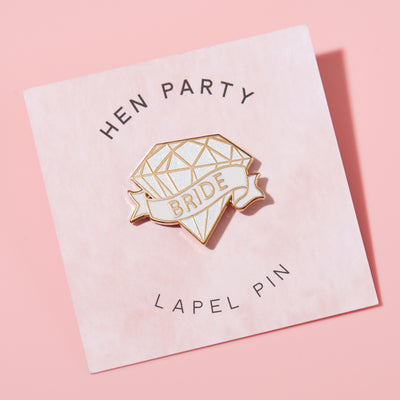 Bride Diamond Lapel Pin - Team Hen
