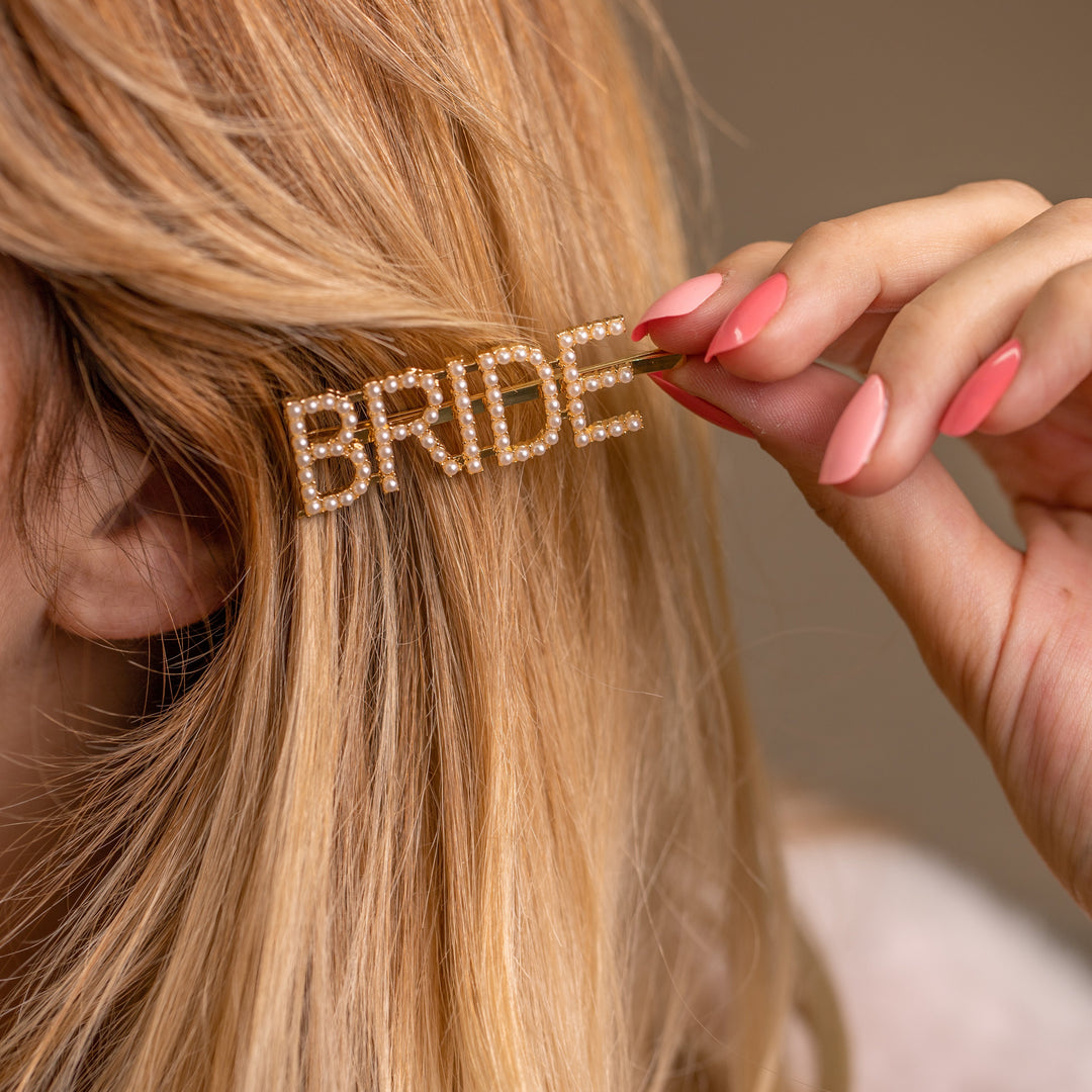 Maid of Honour Pearl Hair Slide Bobby Pin - Team Hen