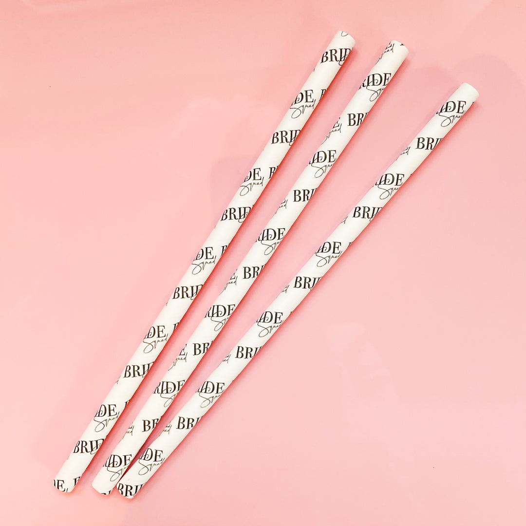 Bride Squad Hen Party Paper Straws - 10 Pack - Team Hen