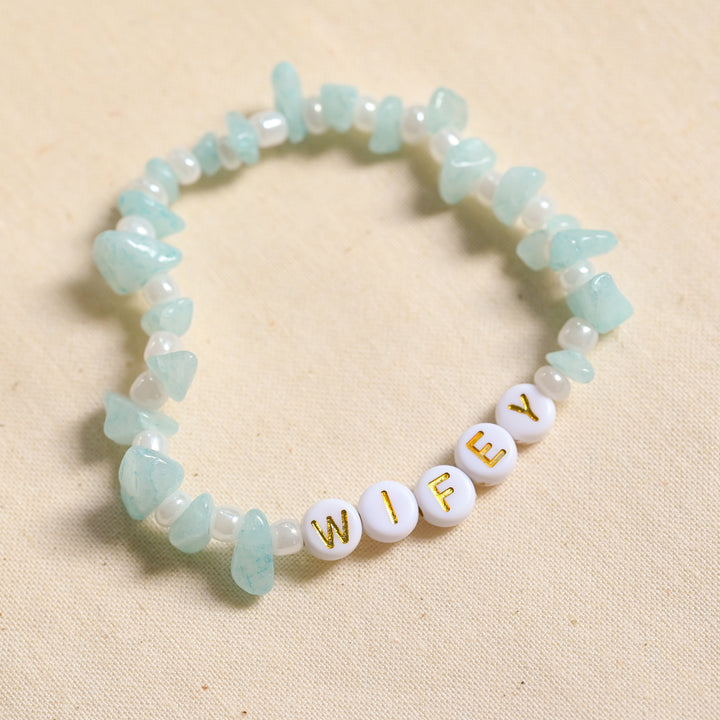 Wifey Crystal Bracelet - Team Hen