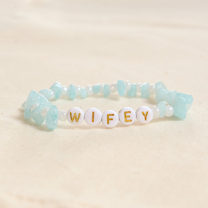 Wifey Crystal Bracelet - Team Hen