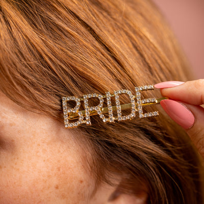 Bride Diamanté Hair Slide Gold - Team Hen