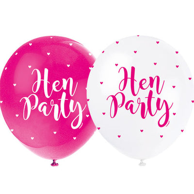 Pink & White Hen Party Balloons - Team Hen