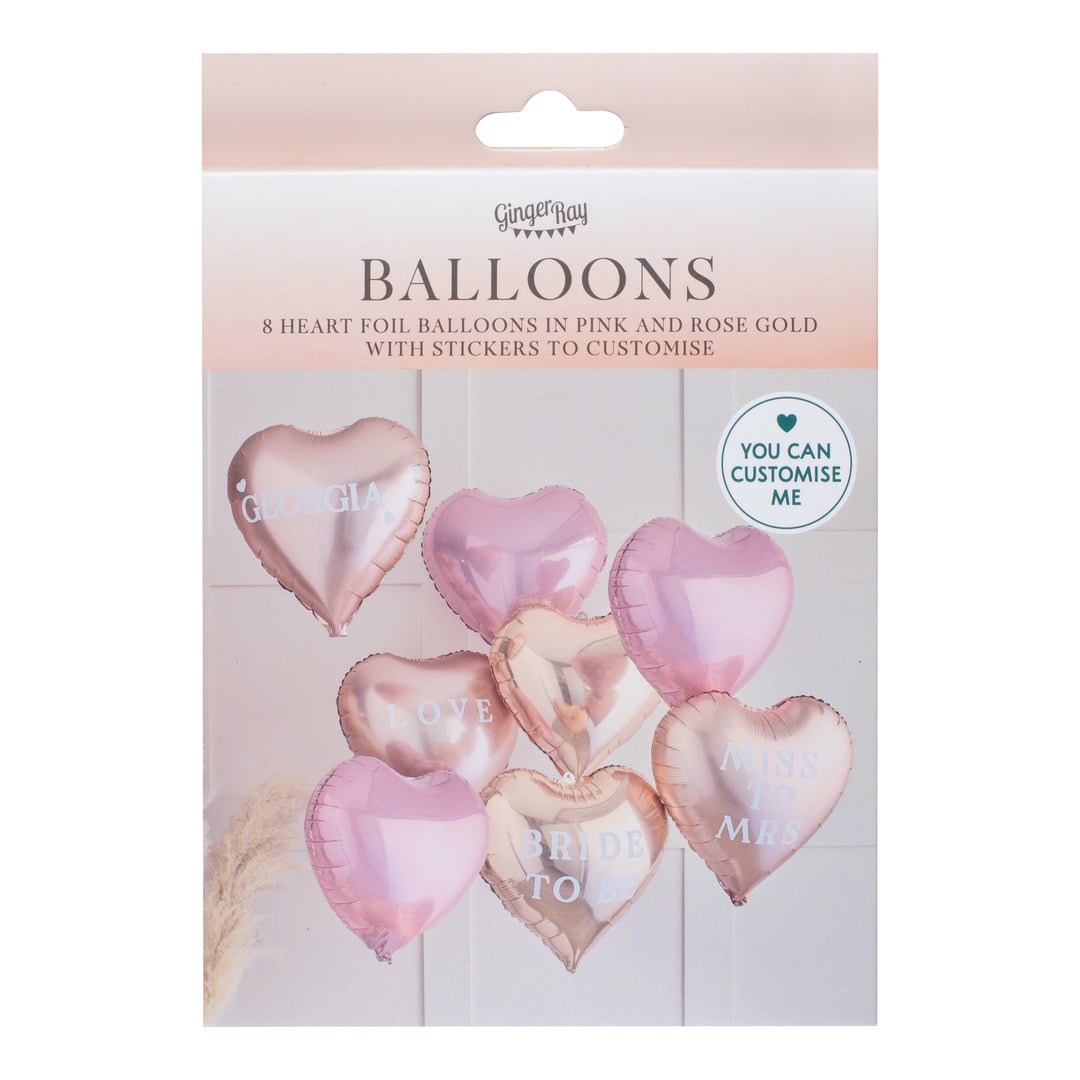 Customisable Heart Balloon Bundle - Team Hen