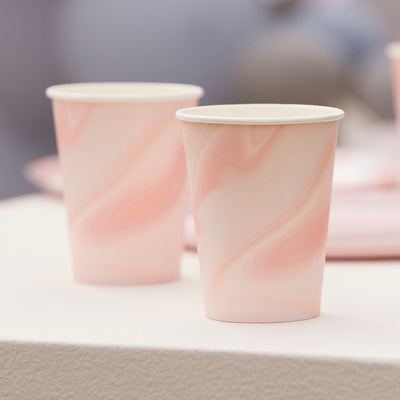 Pink Marble Hen Party Paper Cup - Team Hen