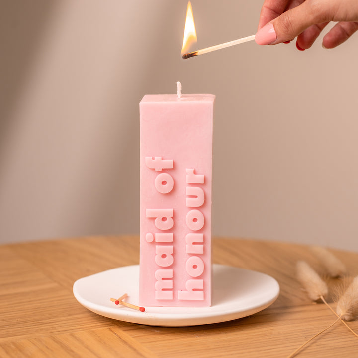 Maid of Honour 3D Pillar Candle - Team Hen