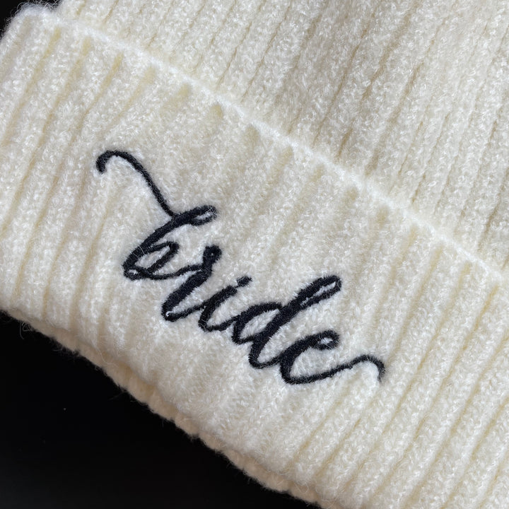 Bride Pom Pom Beanie Hat - Team Hen