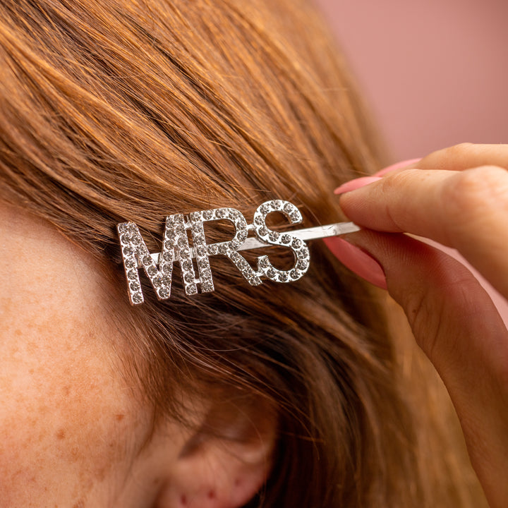 Mrs Diamanté Hair Slide Silver - Team Hen